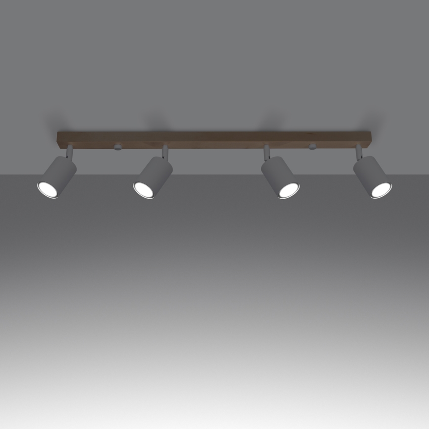 Kohdevalo VERDO 4xGU10/10W/230V valkoinen/pyökki