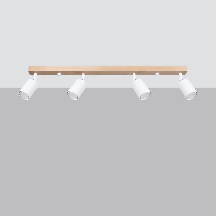 Kohdevalo VERDO 4xGU10/10W/230V valkoinen/pyökki