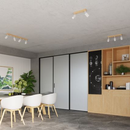 Kohdevalo VERDO 4xGU10/10W/230V valkoinen/pyökki