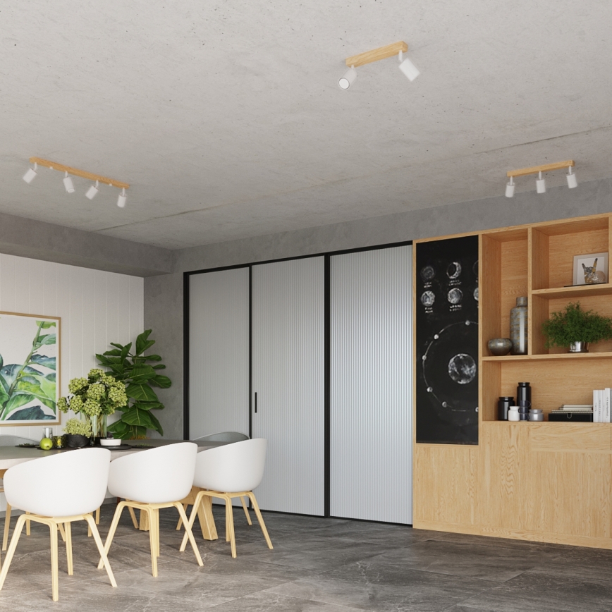 Kohdevalo VERDO 4xGU10/10W/230V valkoinen/pyökki