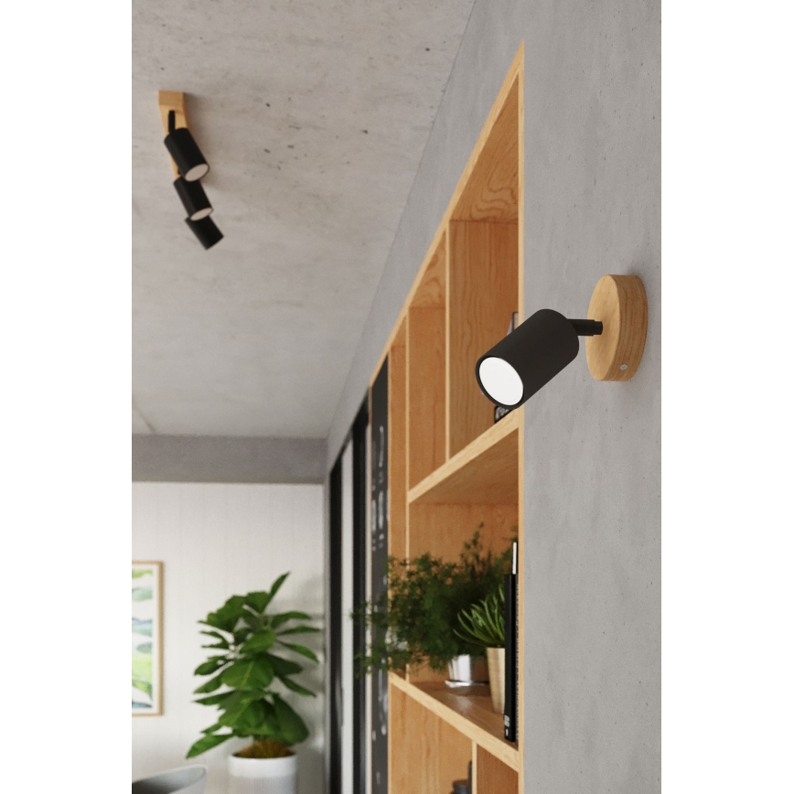 Seinäkohdevalo VERDO 1xGU10/10W/230V musta/pyökki