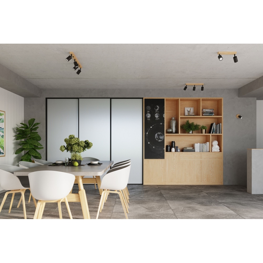 Seinäkohdevalo VERDO 1xGU10/10W/230V musta/pyökki