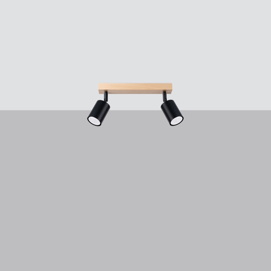 Kohdevalo VERDO 2xGU10/10W/230V musta/pyökki