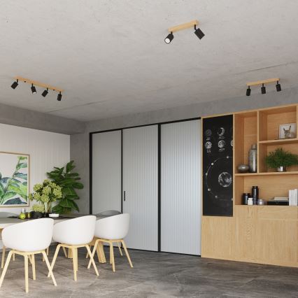 Kohdevalo VERDO 3xGU10/10W/230V musta/pyökki