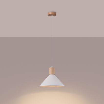 Kattokruunu johdossa JAGA 1xE27/15W/230V halkaisija 30 cm valkoinen