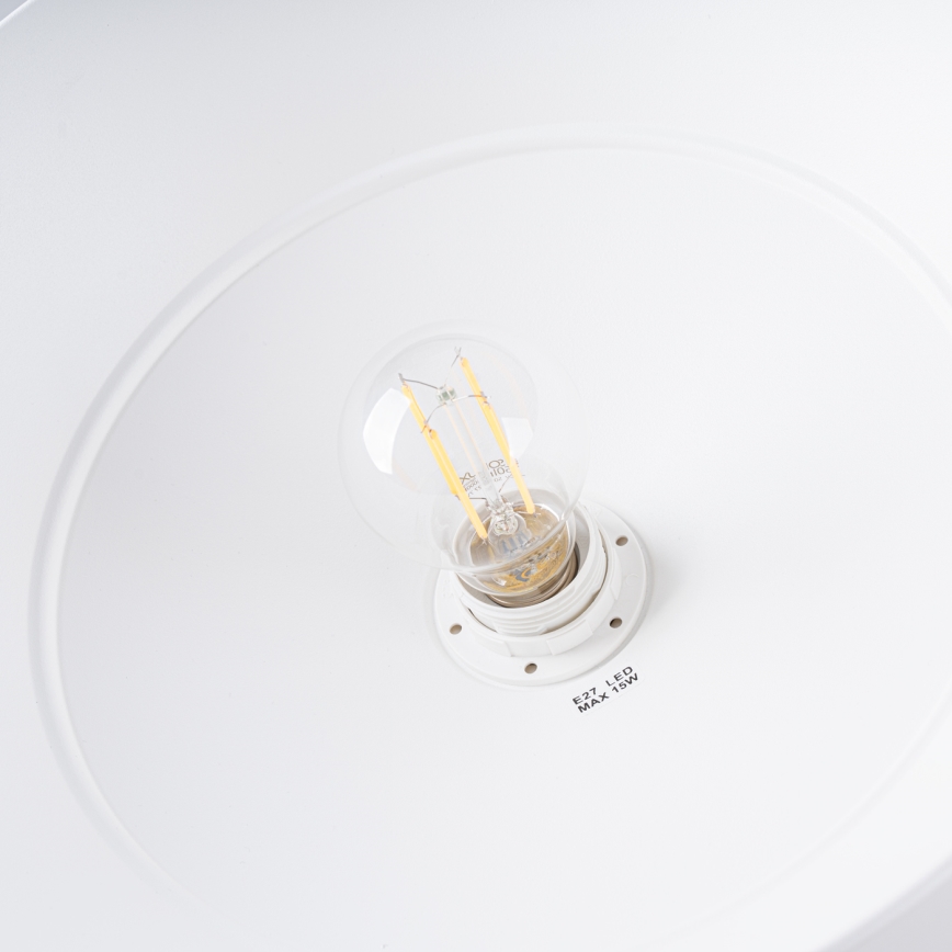 Kattokruunu johdossa FANO 1xE27/15W/230V halkaisija 34 cm valkoinen