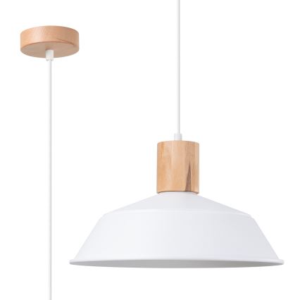 Kattokruunu johdossa FANO 1xE27/15W/230V halkaisija 34 cm valkoinen