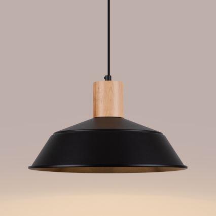 Kattokruunu johdossa FANO 1xE27/15W/230V halkaisija 34 cm musta
