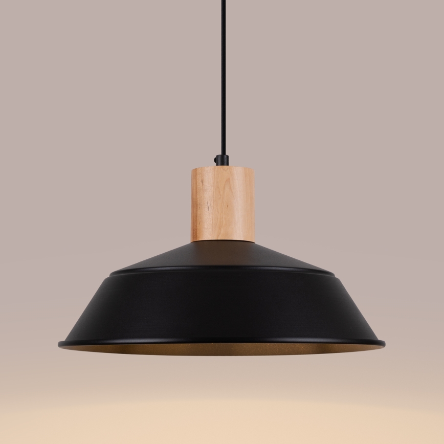 Kattokruunu johdossa FANO 1xE27/15W/230V halkaisija 34 cm musta