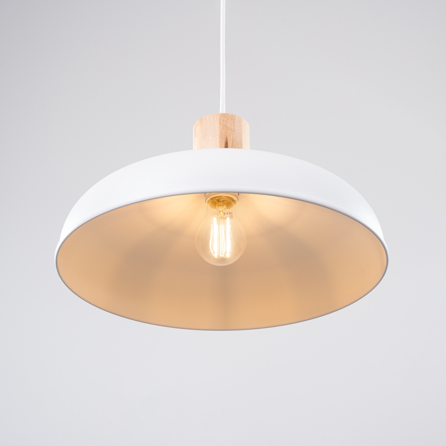 Kattokruunu johdossa INDY 1xE27/15W/230V halkaisija 38 cm valkoinen