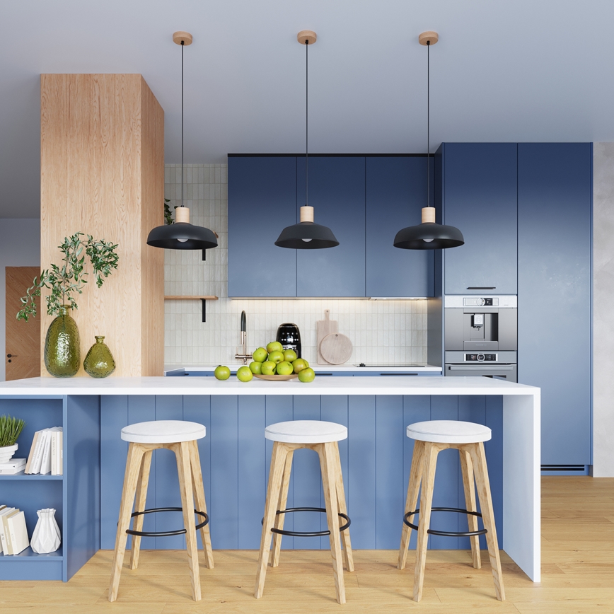 Kattokruunu johdossa INDY 1xE27/15W/230V halkaisija 38 cm musta