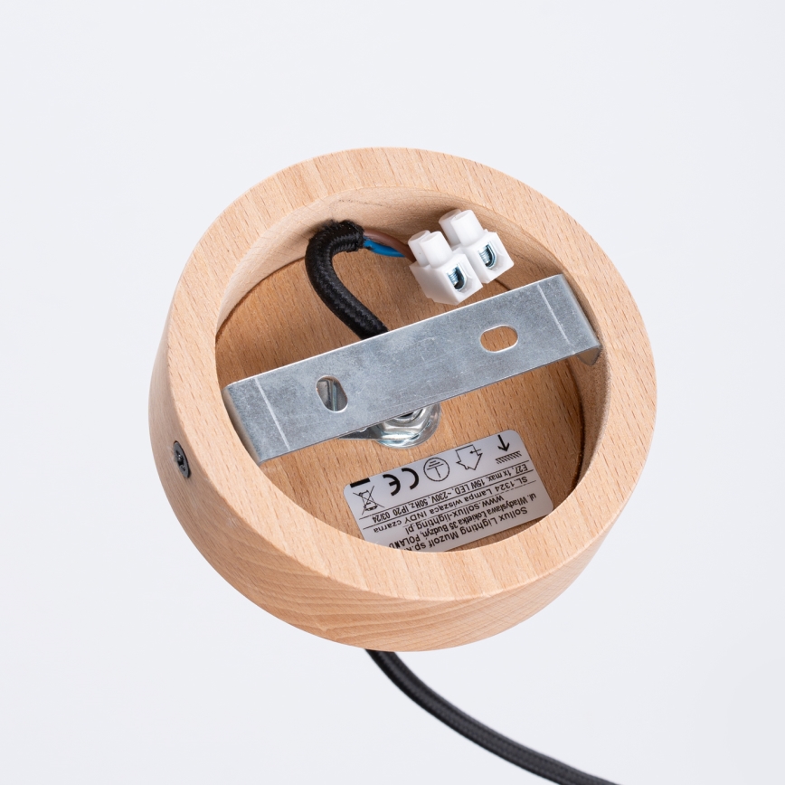 Kattokruunu johdossa INDY 1xE27/15W/230V halkaisija 38 cm musta