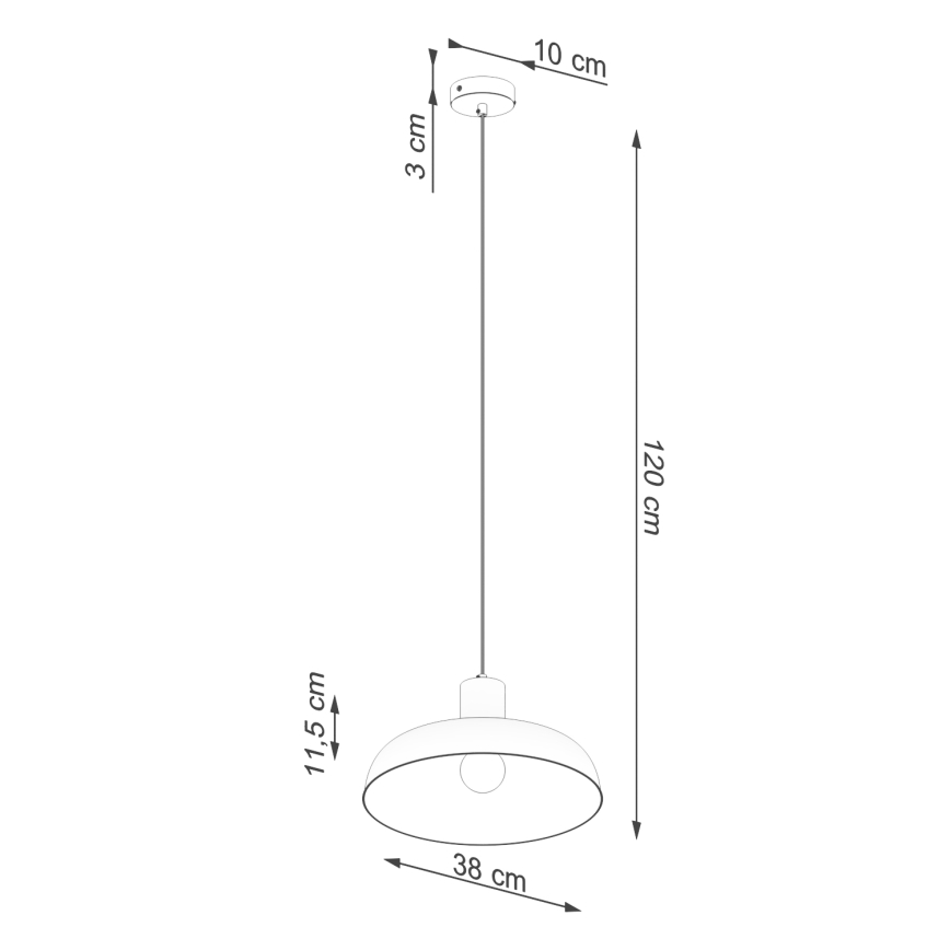 Kattokruunu johdossa INDY 1xE27/15W/230V halkaisija 38 cm musta