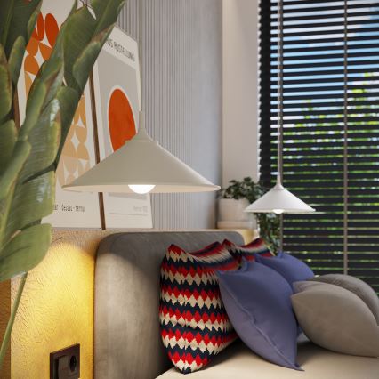 Kattokruunu johdossa ZUMA 1xE27/15W/230V halkaisija 30 cm valkoinen