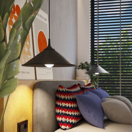 Kattokruunu johdossa ZUMA 1xE27/15W/230V halkaisija 30 cm musta