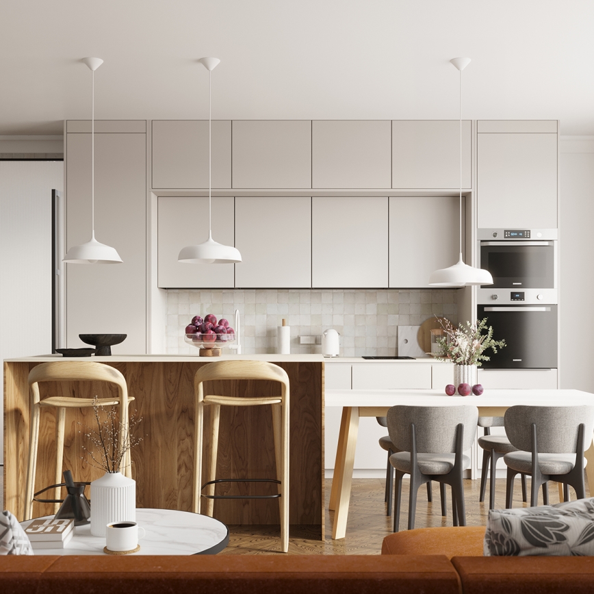 Kattokruunu johdossa FRIKA 1xE27/15W/230V halkaisija 34 cm valkoinen