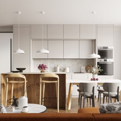 Kattokruunu johdossa GINA 1xE27/15W/230V halkaisija 38 cm valkoinen