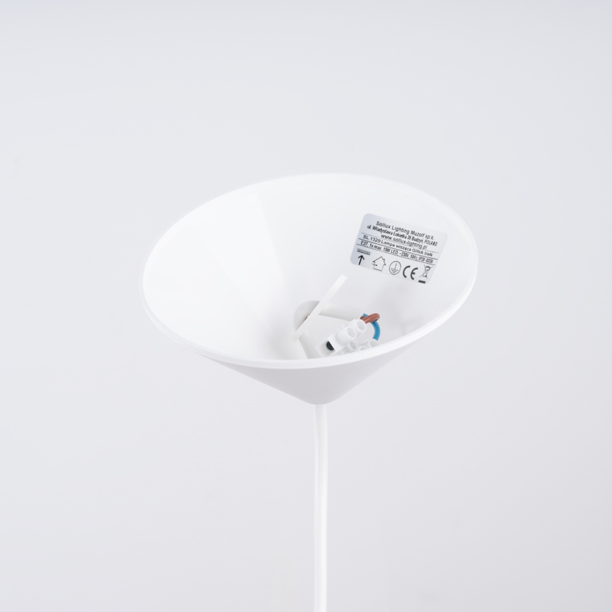 Kattokruunu johdossa GINA 1xE27/15W/230V halkaisija 38 cm valkoinen