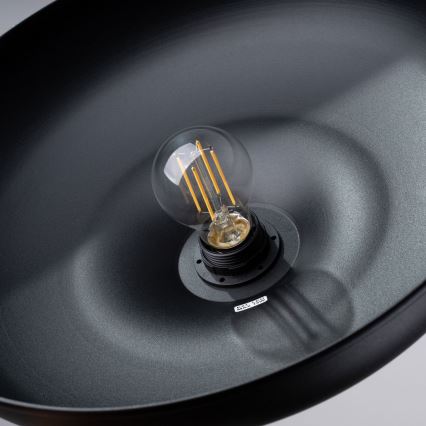 Kattokruunu johdossa GINA 1xE27/15W/230V halkaisija 38 cm musta