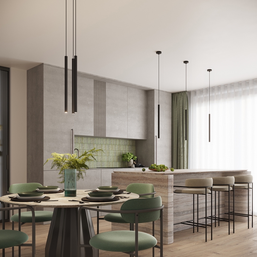 Kattokruunu johdossa ARCHE 1xG9/8W/230V musta