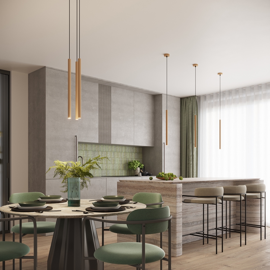 Kattokruunu johdossa ARCHE 3xG9/8W/230V kulta