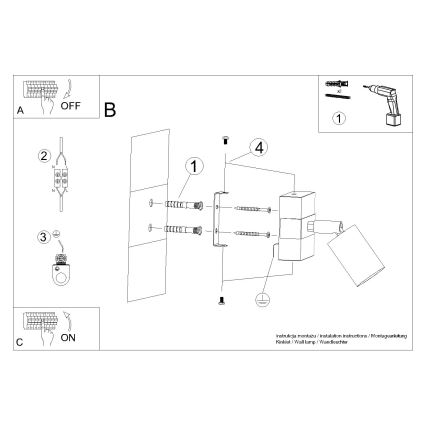Seinäkohdevalo FAGER 1xGU10/10W/230V musta