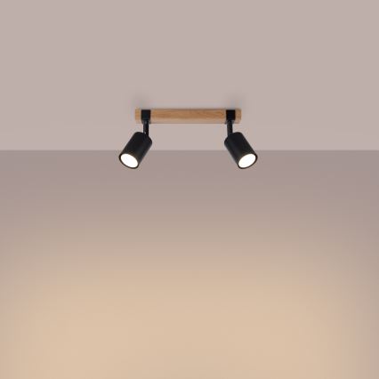 Kohdevalo FAGER 2xGU10/10W/230V musta