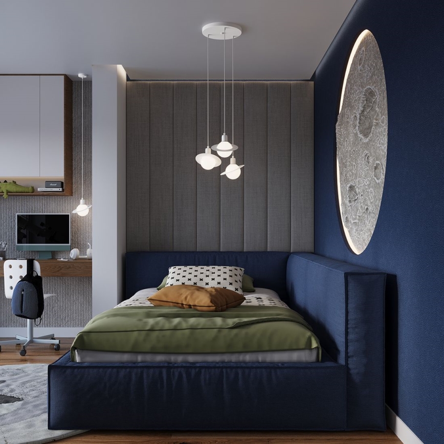 Kattokruunu johdossa HYPERION 3xG9/8W/230V valkoinen