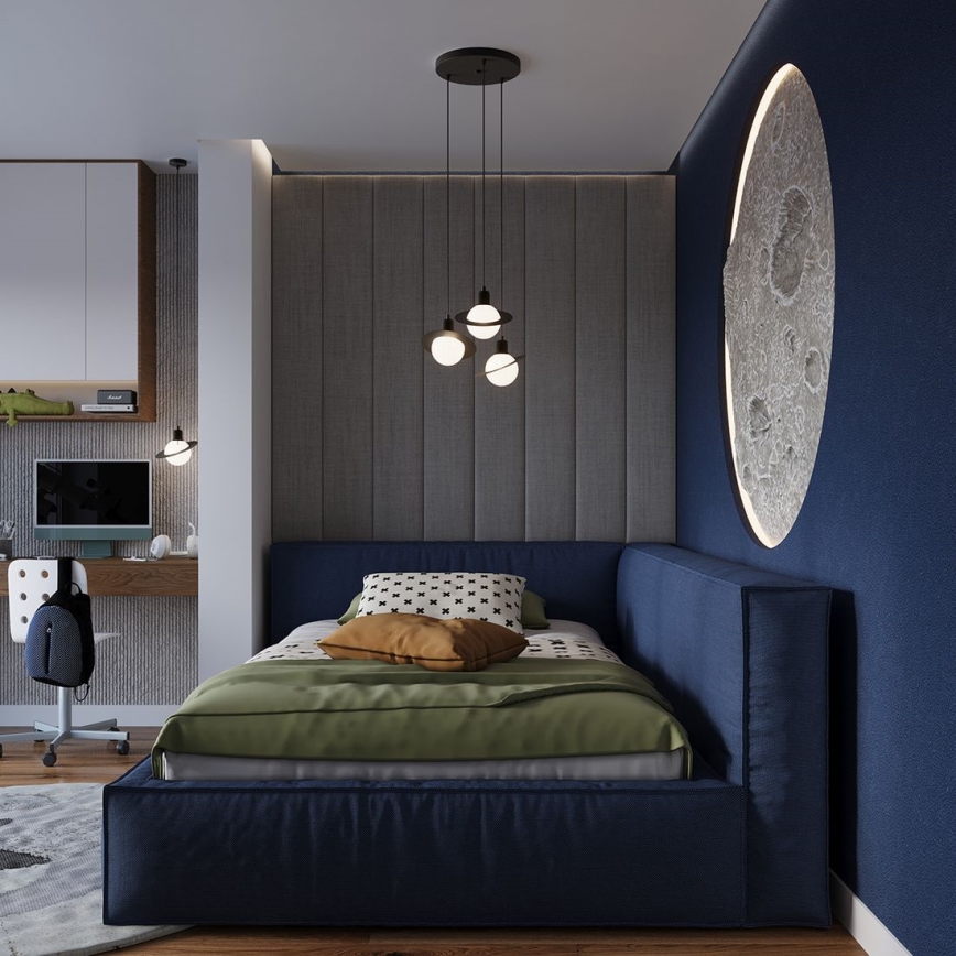 Kattokruunu johdossa HYPERION 3xG9/8W/230V musta