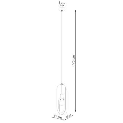 Kattokruunu johdossa NICUS 1xE27/15W/230V valkoinen