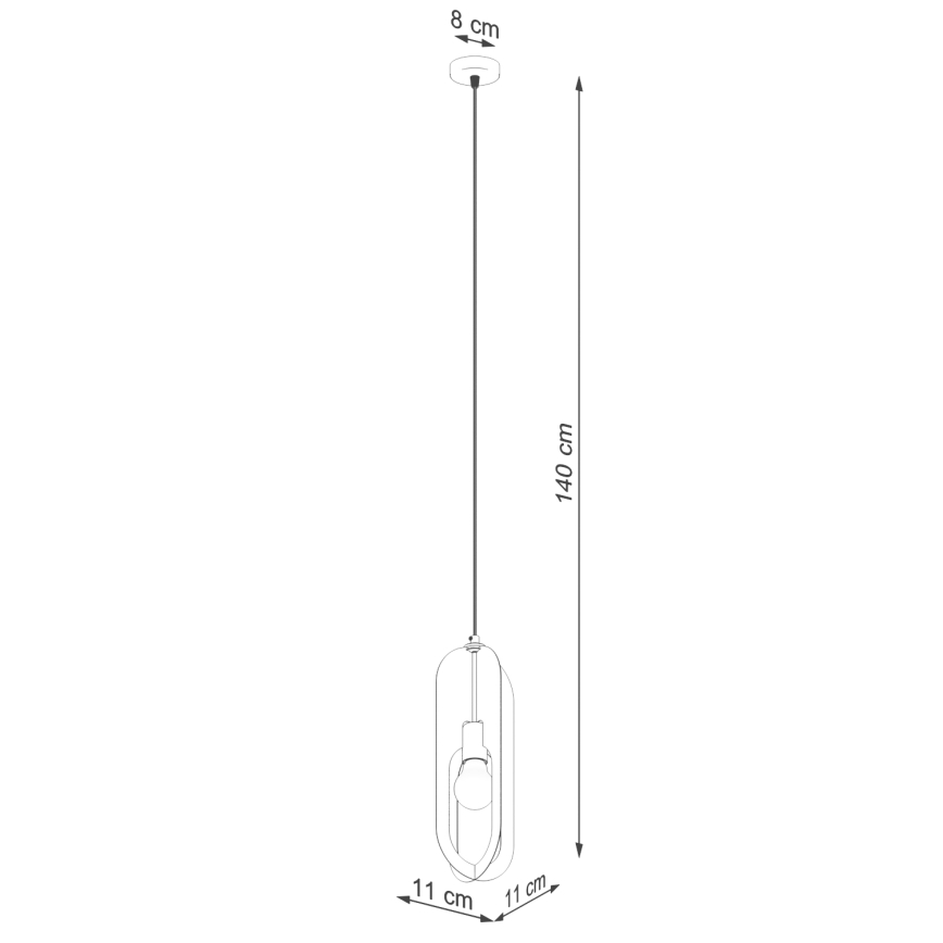 Kattokruunu johdossa NICUS 1xE27/15W/230V valkoinen