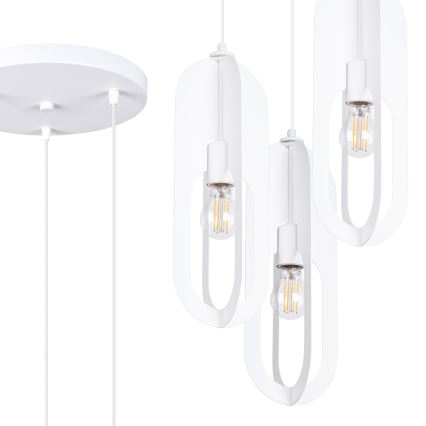 Kattokruunu johdossa NICUS 3xE27/15W/230V valkoinen