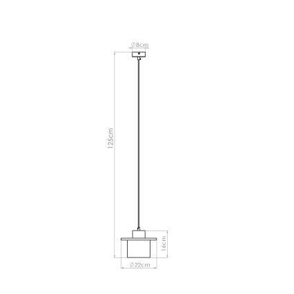 Riippuvalaisin MAB vaijerilla 1xE27/15W/230V Ø 22 cm betoni/harmaa