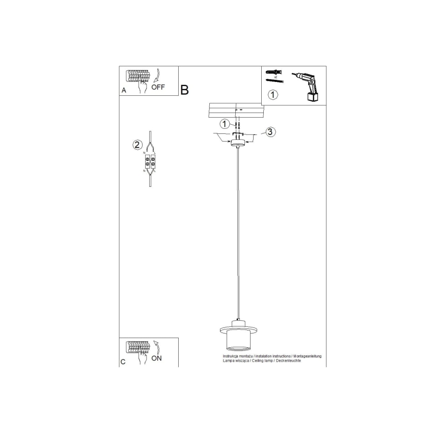 Riippuvalaisin MAB vaijerilla 1xE27/15W/230V Ø 22 cm betoni/harmaa
