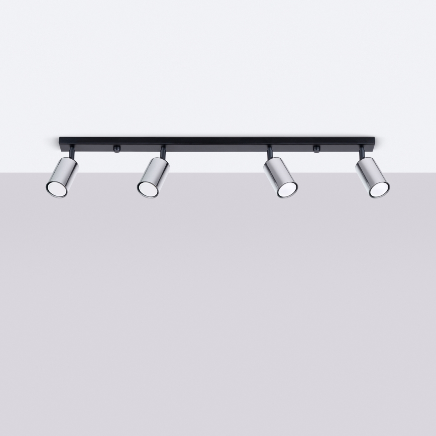 Kohdevalo WINX 4xGU10/10W/230V musta/kiiltävä kromi