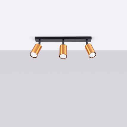 Kohdevalo WINX 3xGU10/10W/230V musta/kupari