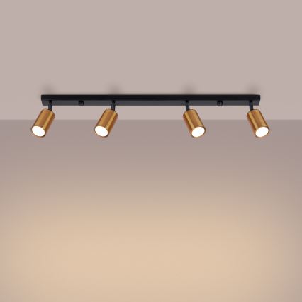 Kohdevalo WINX 4xGU10/10W/230V musta/kupari