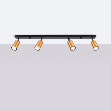 Kohdevalo WINX 4xGU10/10W/230V musta/kupari