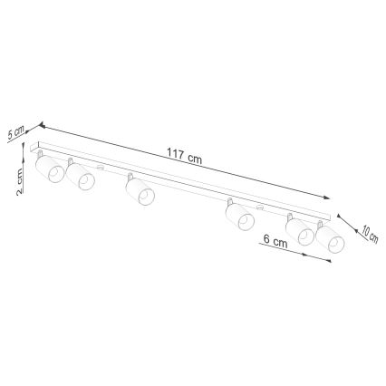 Kohdevalo WINX 6xGU10/10W/230V musta/kupari