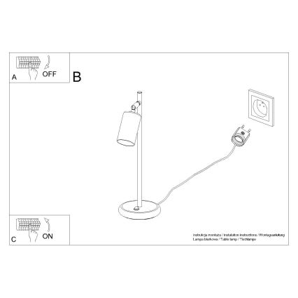 Pöytävalaisin WINX 1xGU10/10W/230V musta/kupari