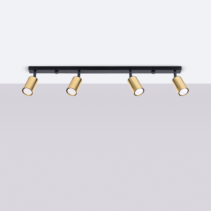 Kohdevalo WINX 4xGU10/10W/230V musta/kulta