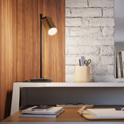 Pöytävalaisin WINX 1xGU10/10W/230V musta/kulta