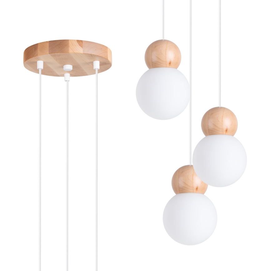 Kattokruunu johdossa PEKKA 3xG9/8W/230V valkoinen