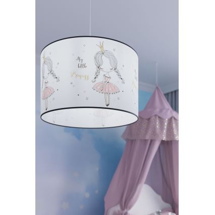 Lasten riipuskattokruunu johdossa PRINCESS 1xE27/15W/230V halkaisija 30 cm prinsessa