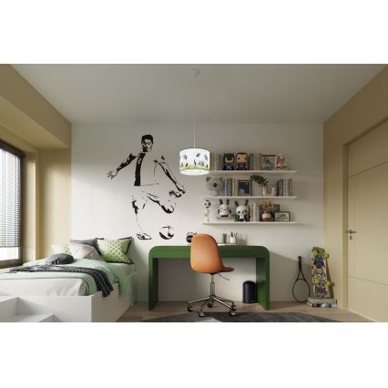 Lasten riipuskattokruunu johdossa FOOTBALL 1xE27/15W/230V halkaisija 30 cm jalkapallo