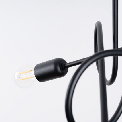 Kiinteä kattokruunu LOOP 3xE27/15W/230V musta