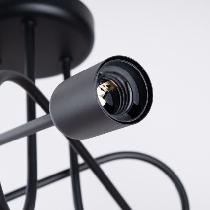 Kiinteä kattokruunu LOOP 3xE27/15W/230V musta