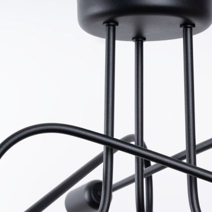 Kiinteä kattokruunu LOOP 3xE27/15W/230V musta