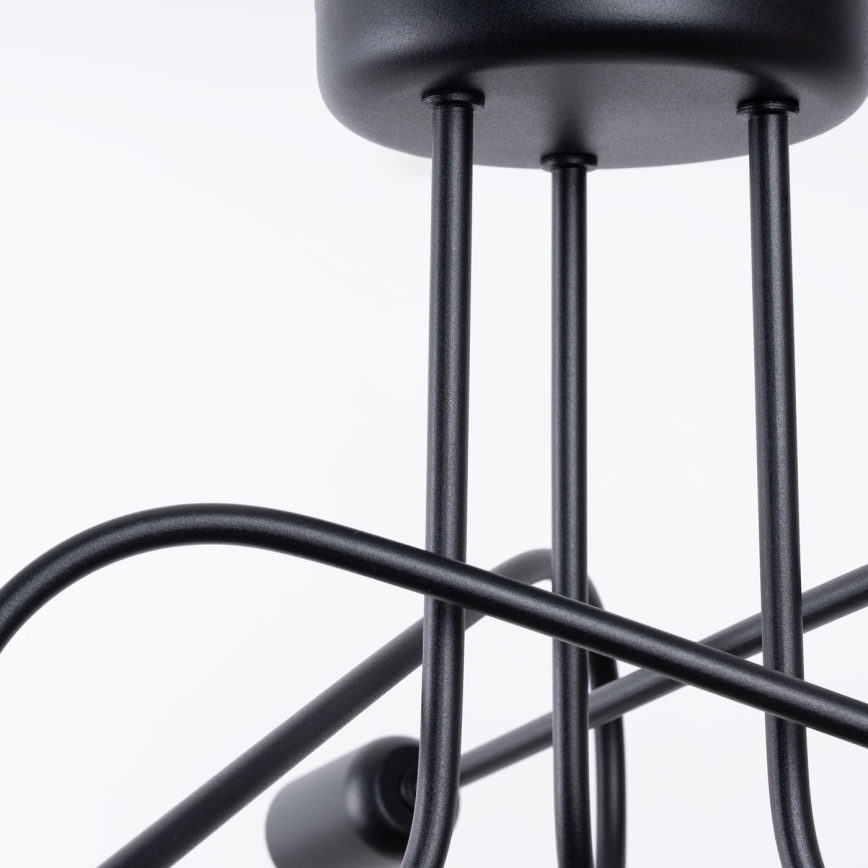 Kiinteä kattokruunu LOOP 3xE27/15W/230V musta