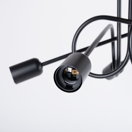 Kiinteä kattokruunu LOOP 5xE27/15W/230V musta